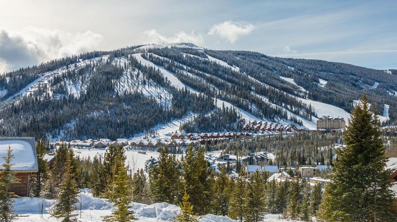 Big Sky mountain with the all the ski slopes.